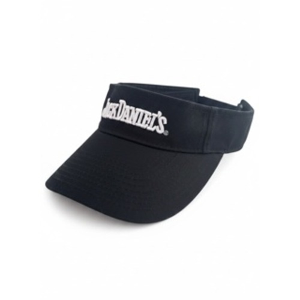 Jack Daniels Mens Black Embroidered Logo Sun Visor Adjustable Cotton Hat‎